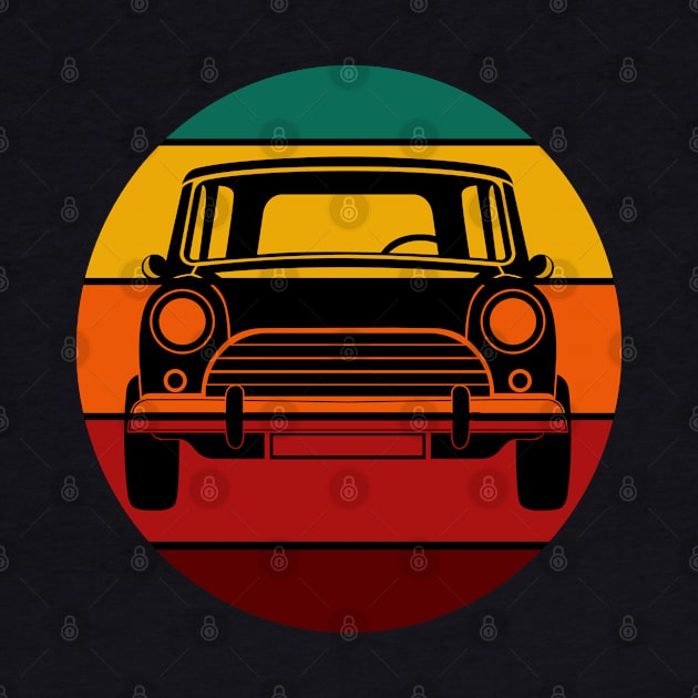 Vintage Sunset Small Car Retro Design by Up 4 Tee